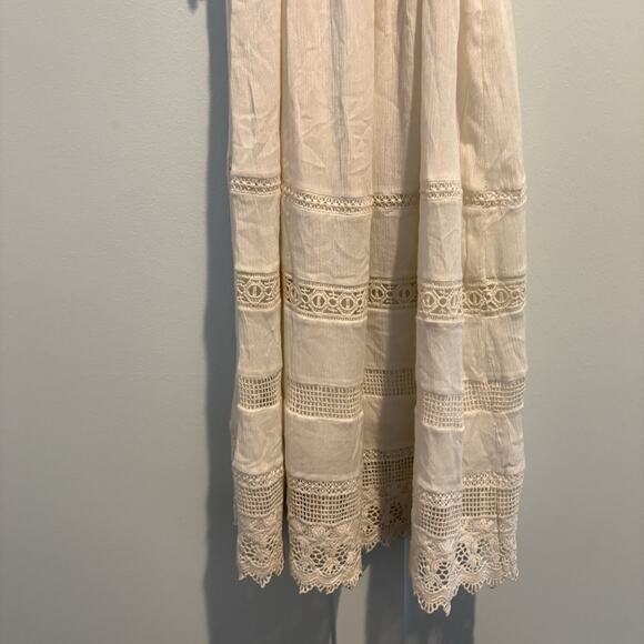 ALICE + OLIVIA Dress Women XS Cream Shift Lace Trimmed Sleeveless Boho Hoco - Picture 7 of 16